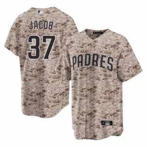 Durable Alek Jacob #37 Camo USMC Baseball Embroidery Jersey | San Diego Padres Men Collection Edition 40714699