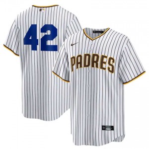 Jackie Robinson Day #42 San Diego Padres Baseball Jersey | Official Men White Sewn Edition 46549193