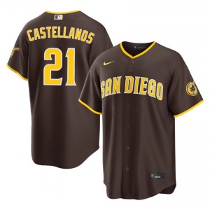 Men Nick Castellanos #21 Brown Embroidery Jersey | SD Padres Premium Baseball Gear 82710405