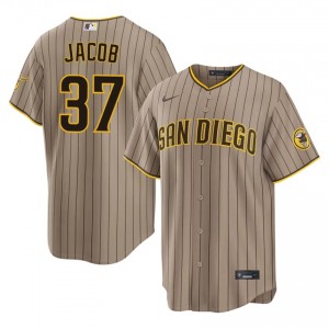 #37 Alek Jacob Classic Men Baseball Jersey | Padres Sand Fan Gear 89977290