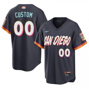 Obsidian Custom #00 San Diego Baseball City Connect Embroidery Jersey | Officially Licensed Men Fit 76687455