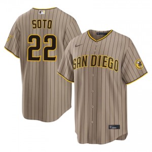 #22 Juan Soto Iconic Men Baseball Jersey | SD Padres Sand Fan Gear 32694467