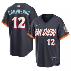 Men Luis Campusano #12 Obsidian City Connect Embroidery Jersey | SD Premium Baseball Gear 49770568