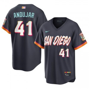 Men Miguel Andujar #41 Obsidian City Connect Embroidery Jersey | San Diego Elite Baseball Gear 36307980