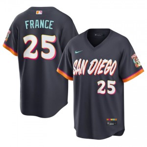 Men Ty France #25 Obsidian City Connect Sewn Jersey | SD Padres Iconic Baseball Gear 78329009