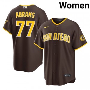 CJ Abrams #77 Padres Baseball Jersey | Elite Women Brown Embroidery Edition 16645069