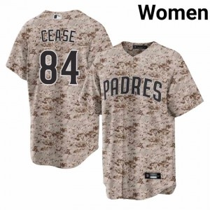 San Diego Dylan Cease #84 Camo USMC Women Iconic Baseball Embroidery Jersey | 2026 Season 67276875