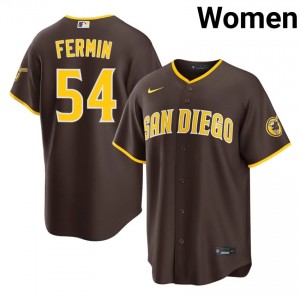 Premium Freddy Fermin #54 Brown Baseball Stitched Jersey | San Diego Padres Women Collection Edition 65318874