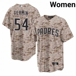 Padres Freddy Fermin #54 Camo USMC Women Durable Baseball Embroidery Jersey | 2026 Season 22741894