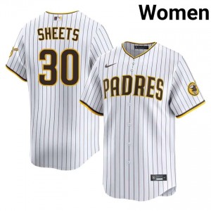 #30 Gavin Sheets MLB Women Baseball Jersey | Padres White Fan Gear 74627073