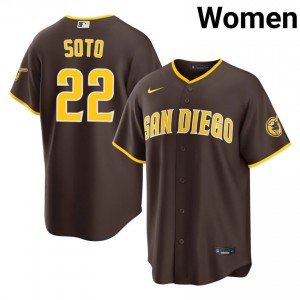 Juan Soto #22 San Diego Padres Baseball Jersey | MLB Women Brown Stitched Edition 58269093