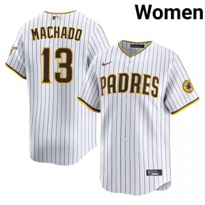 #13 Manny Machado Officially Licensed Women Baseball Jersey | San Diego White Fan Gear 65468186