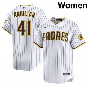 SD Miguel Andujar #41 White Women Licensed Baseball Stitched Jersey | 2026 Season 25832094