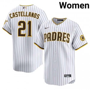 #21 Nick Castellanos Professional Women Baseball Jersey | San Diego Padres White Fan Gear 19920243