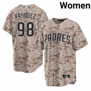 San Diego Padres Randy Vasquez #98 Camo USMC Women Licensed Baseball Stitch Jersey | 2026 Season 26506144