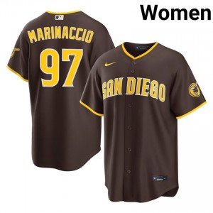Ron Marinaccio #97 San Diego Padres Baseball Jersey | Classic Women Brown Embroidery Edition 98634978