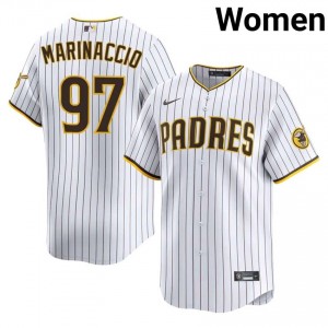 SD Ron Marinaccio #97 White Women Premium Baseball Embroidery Jersey | 2026 Season 68627432