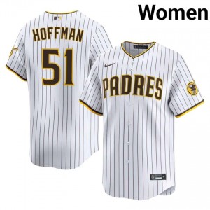#51 Trevor Hoffman Gameday Women Baseball Jersey | San Diego White Fan Gear 21881578