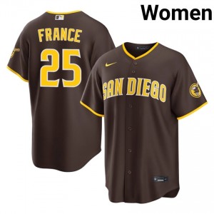 Ty France #25 San Diego Baseball Jersey | Replica Women Brown Stitched Edition 97525671