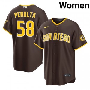 Officially Licensed Wandy Peralta #58 Brown Baseball Stitch Jersey | San Diego Women Collection Edition 77220595
