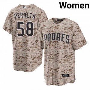 San Diego Padres Wandy Peralta #58 Camo USMC Women Authentic Baseball Stitched Jersey | 2026 Season 81313831