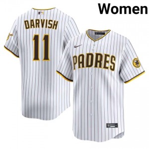 San Diego Padres Yu Darvish #11 White Women Officially Licensed Baseball Embroidery Jersey | 2026 Season 78605959