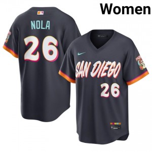 Austin Nola #26 Padres City Connect Baseball Jersey | Gameday Women Obsidian Embroidery Edition 98948133
