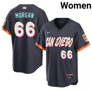 MLB David Morgan #66 Obsidian City Connect Baseball Embroidery Jersey | San Diego Padres Women Collection Edition 30183272