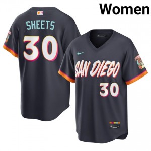 Gavin Sheets #30 Padres City Connect Baseball Jersey | Premium Women Obsidian Embroidery Edition 48297511