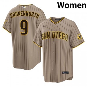 Women Jake Cronenworth #9 Sand Embroidery Jersey | San Diego Gameday Baseball Gear 53980193