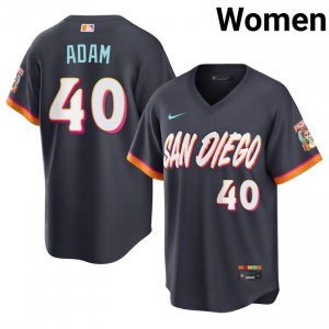 Pro-Grade Jason Adam #40 Obsidian City Connect Baseball Embroidery Jersey | Padres Women Collection Edition 91460588