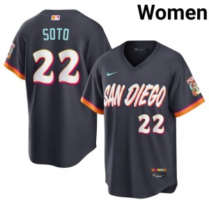 Pro-Grade Juan Soto #22 Obsidian City Connect Baseball Stitched Jersey | SD Padres Women Collection Edition 74916120