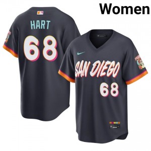 Kyle Hart #68 San Diego Padres City Connect Baseball Jersey | Authentic Women Obsidian Embroidery Edition 76795561