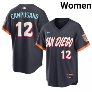 Elite Luis Campusano #12 Obsidian City Connect Baseball Stitch Jersey | Padres Women Collection Edition 43526609