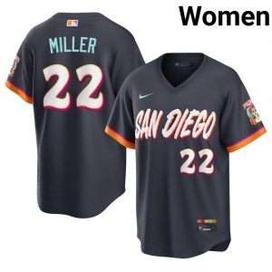 Premium Mason Miller #22 Obsidian City Connect Baseball Stitched Jersey | San Diego Women Collection Edition 34332505