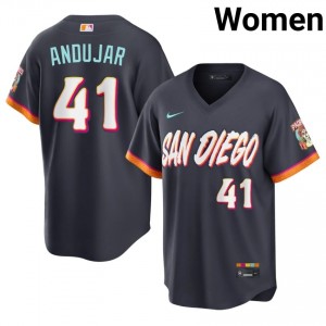 Authentic Miguel Andujar #41 Obsidian City Connect Baseball Stitch Jersey | SD Padres Women Collection Edition 65713780