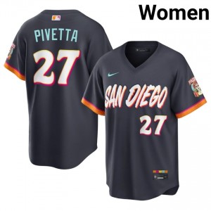 Nick Pivetta #27 San Diego City Connect Baseball Jersey | Iconic Women Obsidian Embroidery Edition 11684332