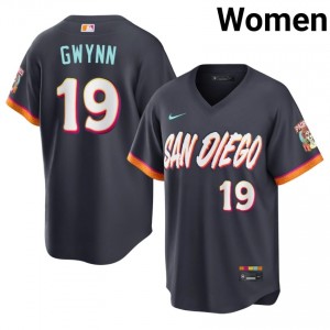 Genuine Tony Gwynn #19 Obsidian City Connect Baseball Embroidery Jersey | Padres Women Collection Edition 47754626