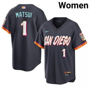 Replica Yuki Matsui #1 Obsidian City Connect Baseball Stitched Jersey | Padres Women Collection Edition 23399516