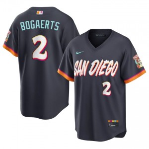 Men Xander Bogaerts #2 Obsidian City Connect Stitched Jersey | Padres MLB Baseball Gear 39390035