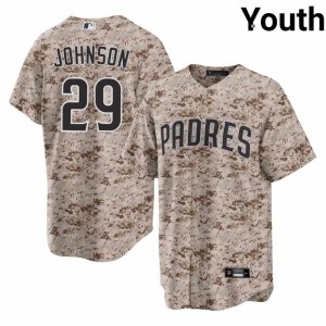 Camo USMC Bryce Johnson #29 San Diego Padres Baseball Stitched Jersey | Authentic Youth Fit 19755383