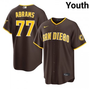 San Diego Padres CJ Abrams #77 Brown Youth Authentic Baseball Stitch Jersey | 2026 Season 19884469