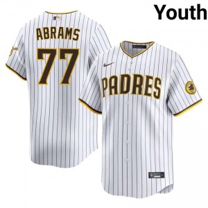 Youth CJ Abrams #77 White Stitched Jersey | Padres Iconic Baseball Gear 16918486