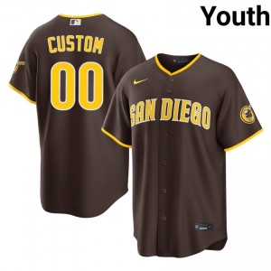 #00 Custom Exclusive Youth Baseball Jersey | San Diego Brown Fan Gear 52185095