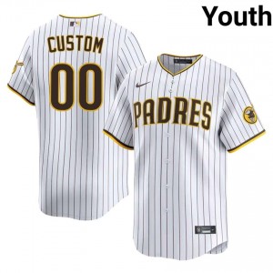 White Custom #00 Padres Baseball Embroidery Jersey | Gameday Youth Fit 16431095