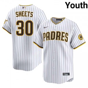 White Gavin Sheets #30 San Diego Padres Baseball Stitched Jersey | Classic Youth Fit 61195718