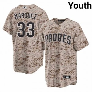 Youth German Marquez #33 Camo USMC Embroidery Jersey | Padres Licensed Baseball Gear 62497855