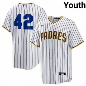 #42 Jackie Robinson Day Gameday Youth Baseball Jersey | San Diego Padres White Fan Gear 61618113