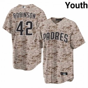 Youth Jackie Robinson #42 Camo USMC Embroidery Jersey | San Diego Authentic Baseball Gear 34525800