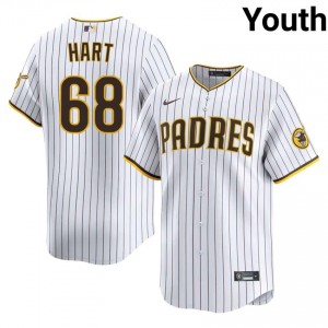 White Kyle Hart #68 Padres Baseball Stitched Jersey | Replica Youth Fit 20977801